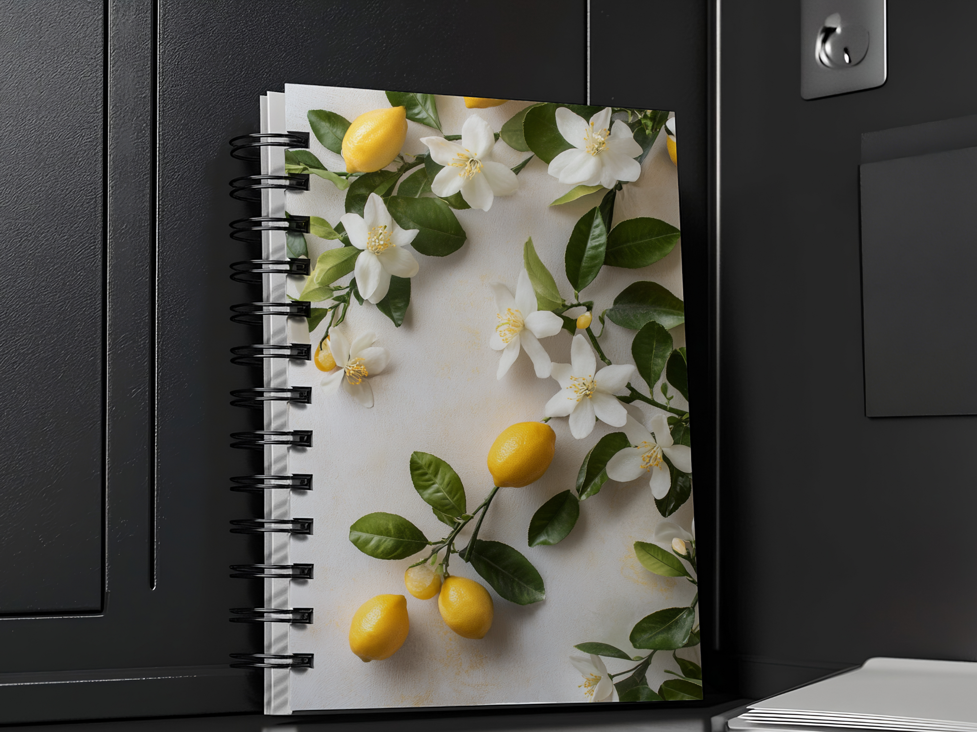 Lemon Blossom Spiral Notebook Personalized for Citrus Grove Reflections