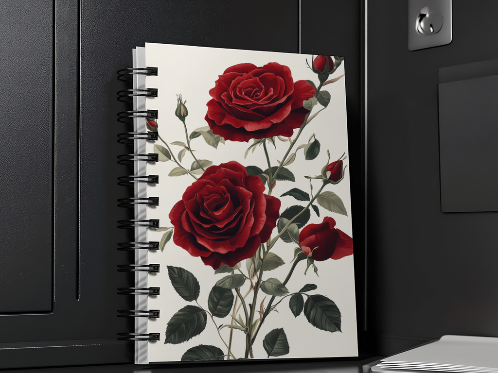 Red Roses Spiral Notebook Personalized for Classic Romance Notes