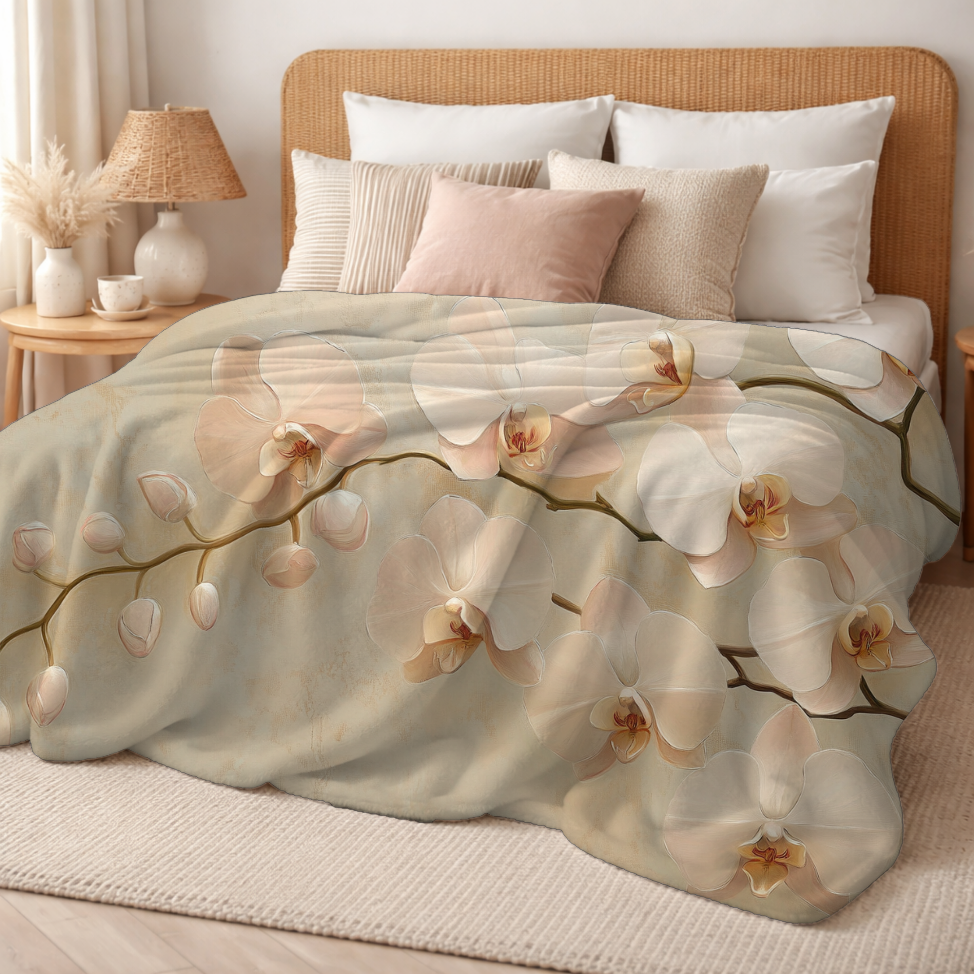Personalized Garden Mist Sherpa Blanket with Custom Name