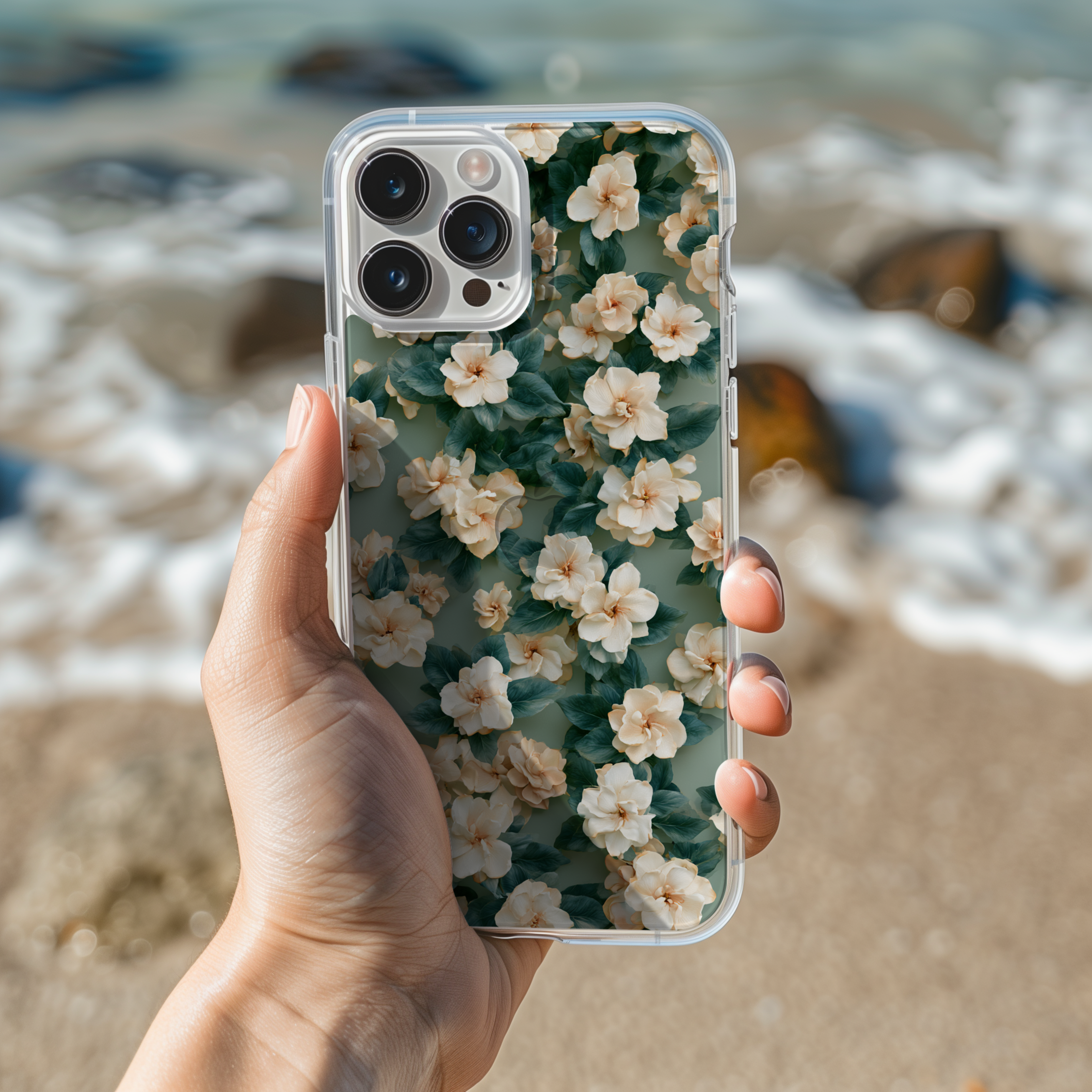 Personalized Floral Classic iPhone Case with Custom Name & Botanical Accent Cover