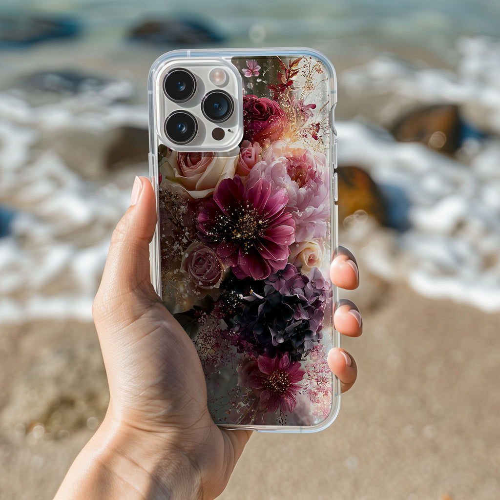 Personalized Floral Heritage iPhone Case with Custom Name & Elegant Botanical Shield