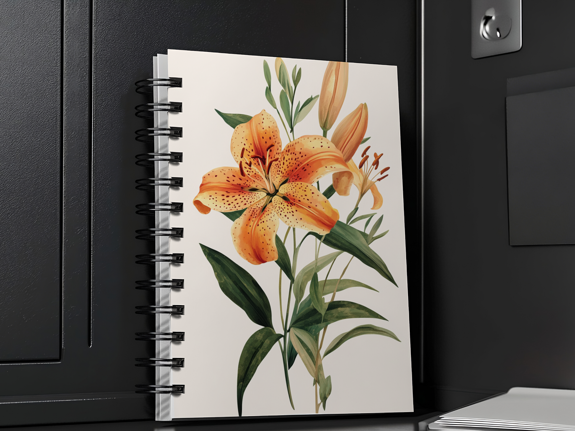 Tiger Lily Spiral Notebook Personalized for Wildflower Trail Records