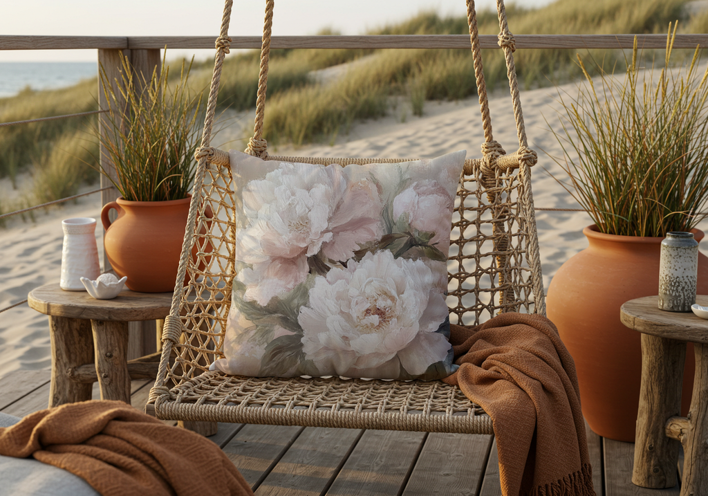 Personalized Peony Cottage Heirloom Cushion