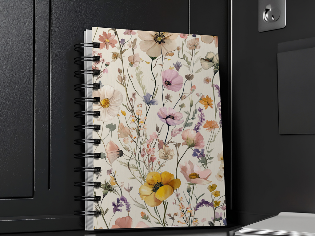 Wildflower Spiral Notebook Personalized for Meadow Memory Keeping