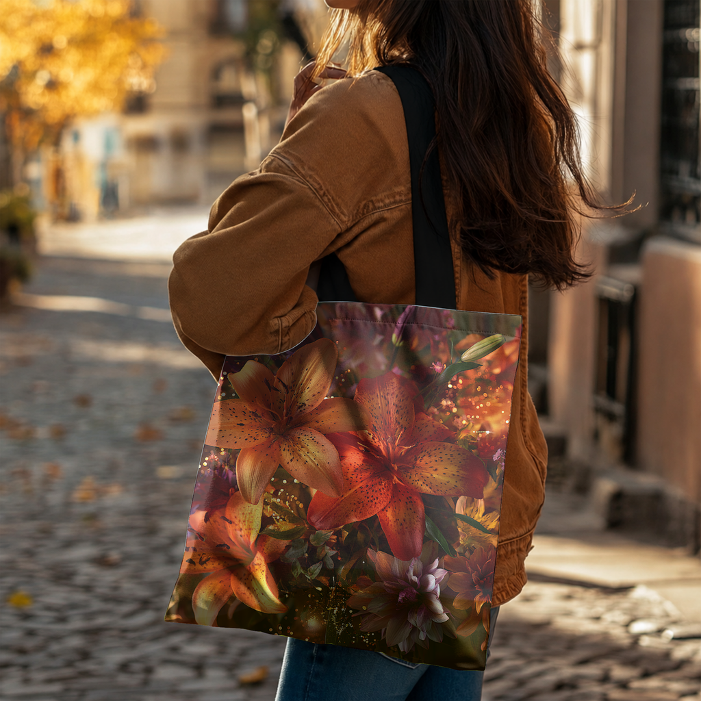Custom Botanical Gift Tote with Personalized Name for Shopping, Travel & Daily Use