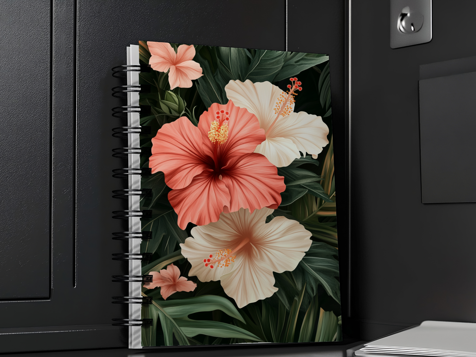 Hibiscus Spiral Notebook Personalized for Tropical Travel Reflections
