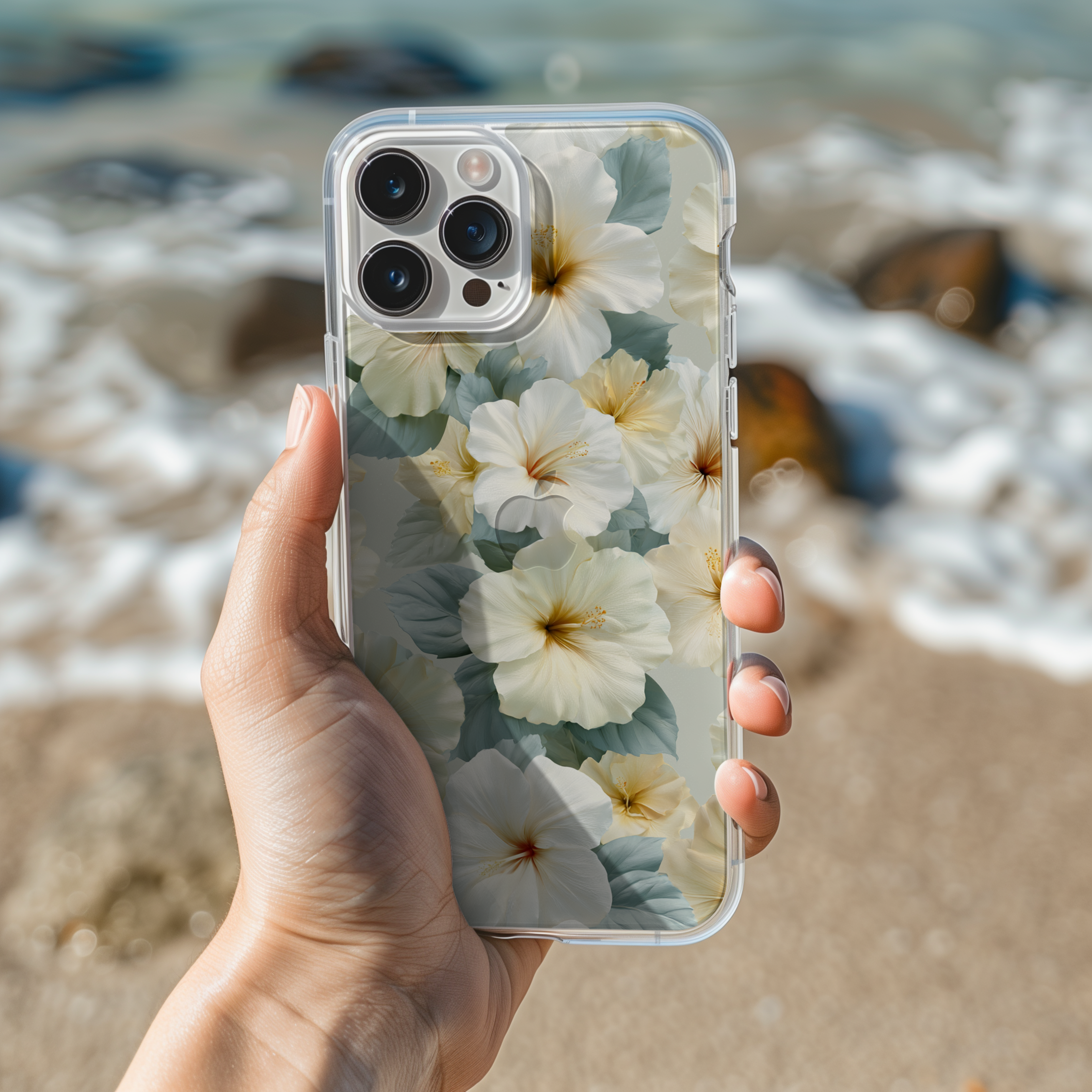 Custom Floral iPhone Case with Personalized Name & Floral Art Phone Cover