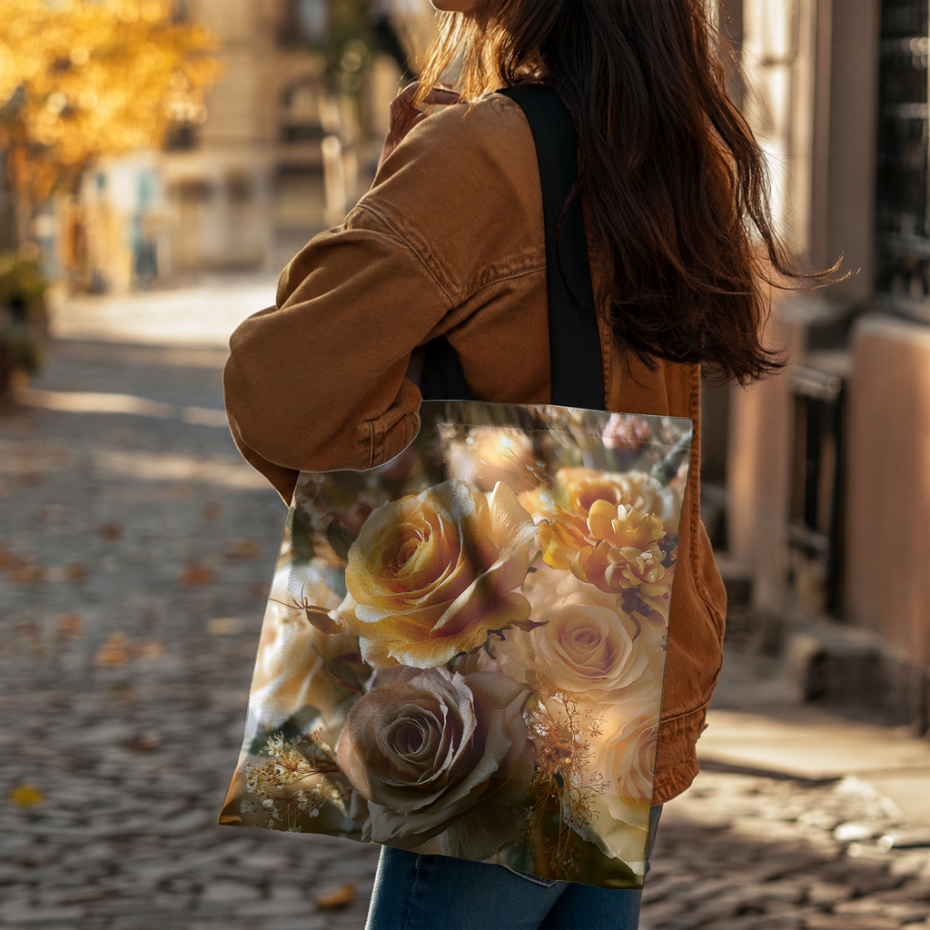 Personalized Botanical Market Bag with Custom Name for Shopping & Everyday Use
