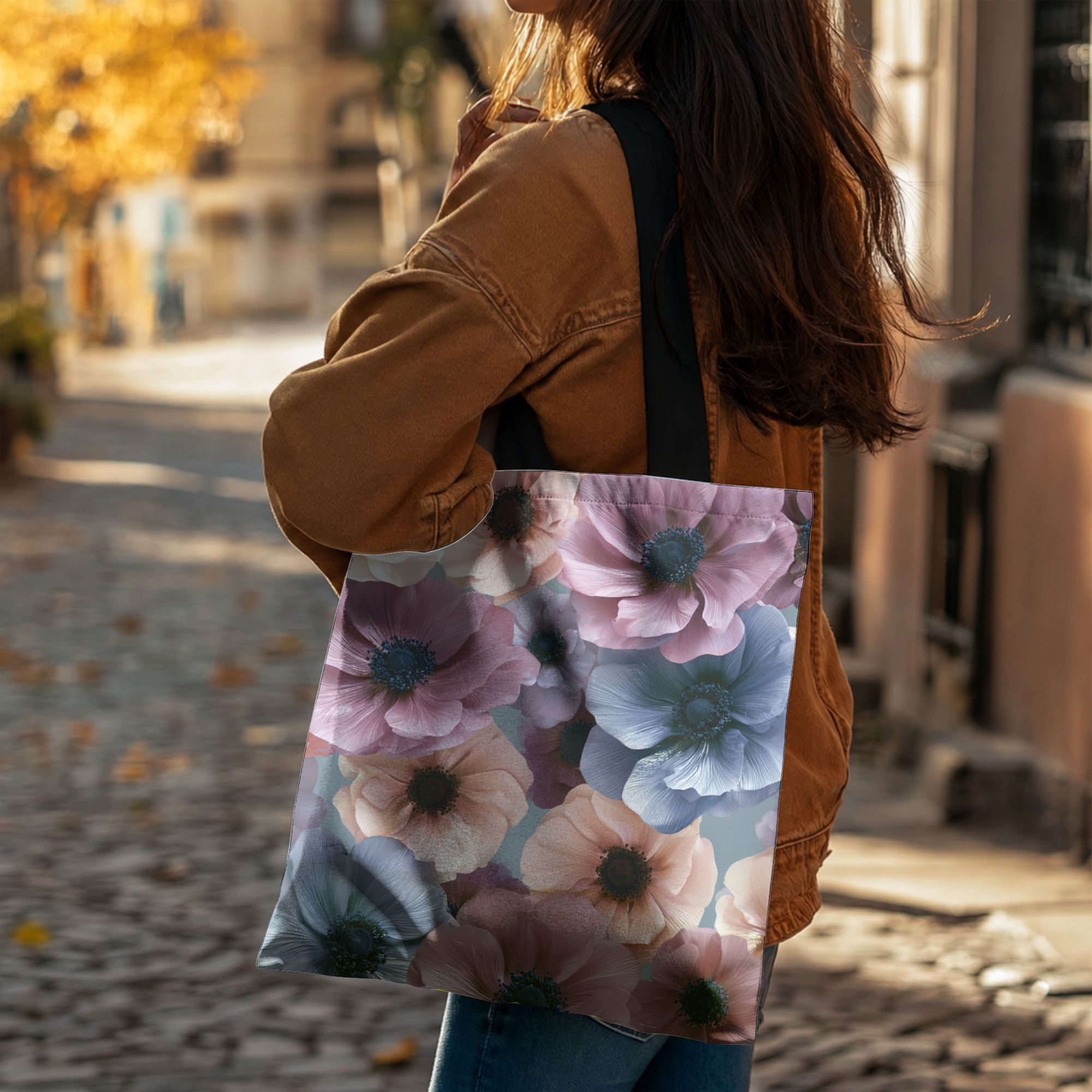 Personalized Botanical Carryall Tote with Custom Name for Shopping, Travel & Daily Use