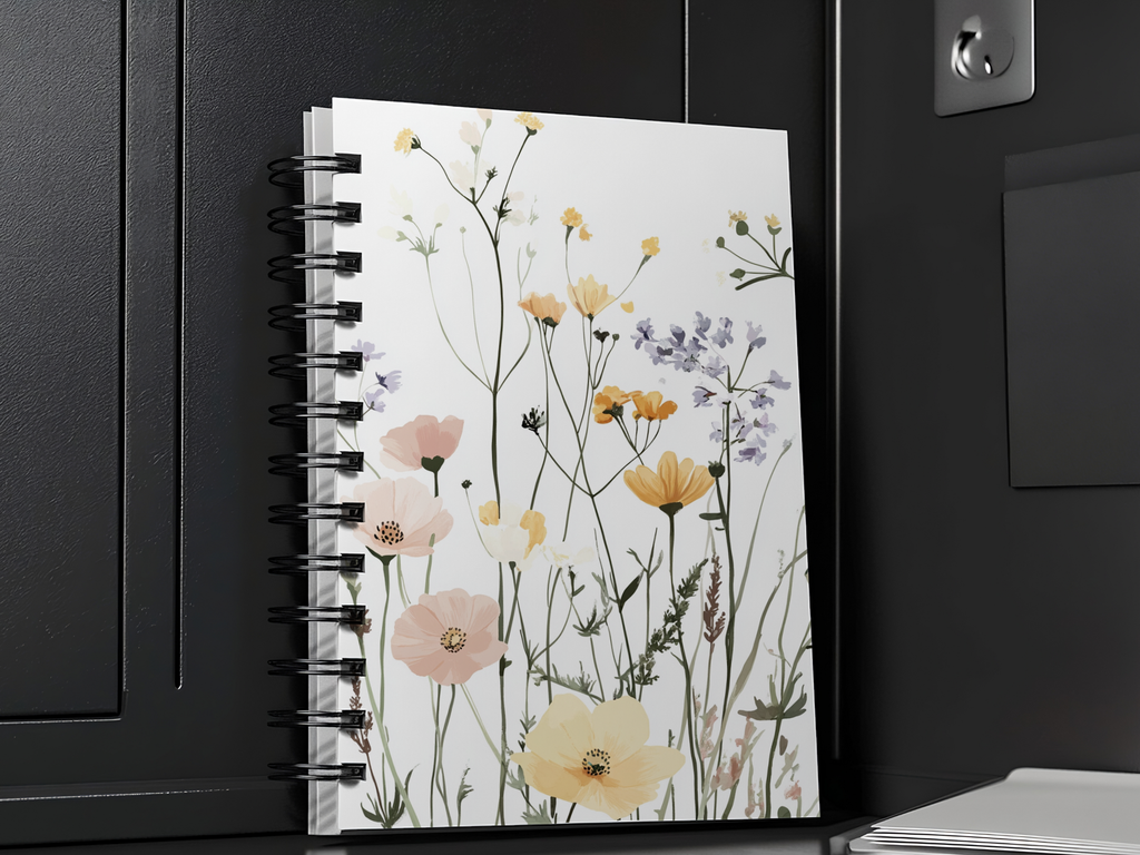 Wildflower Spiral Notebook Personalized for Countryside Story Writing