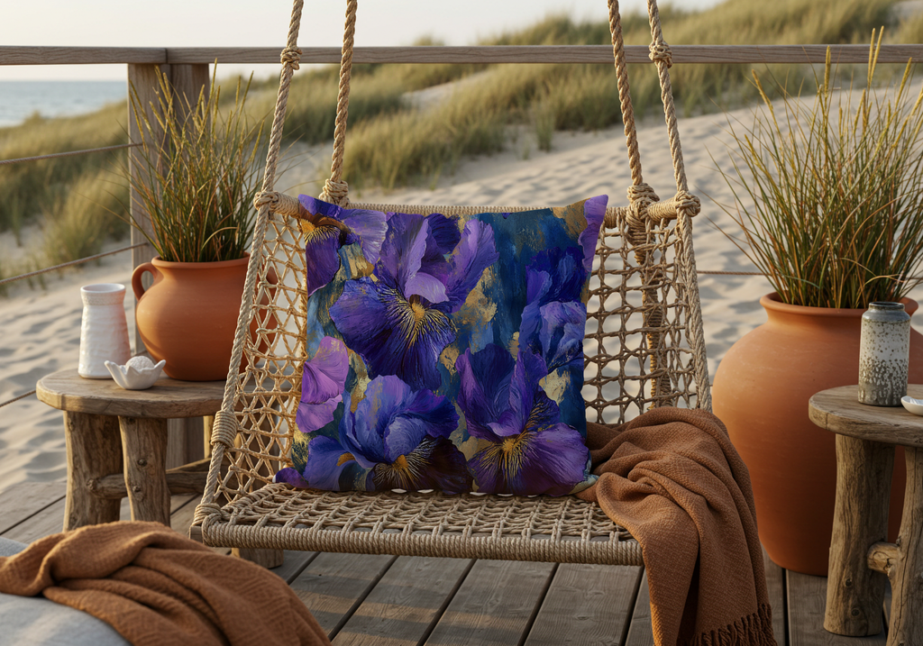 Personalized Iris Petalcrest Pillow with Custom Name