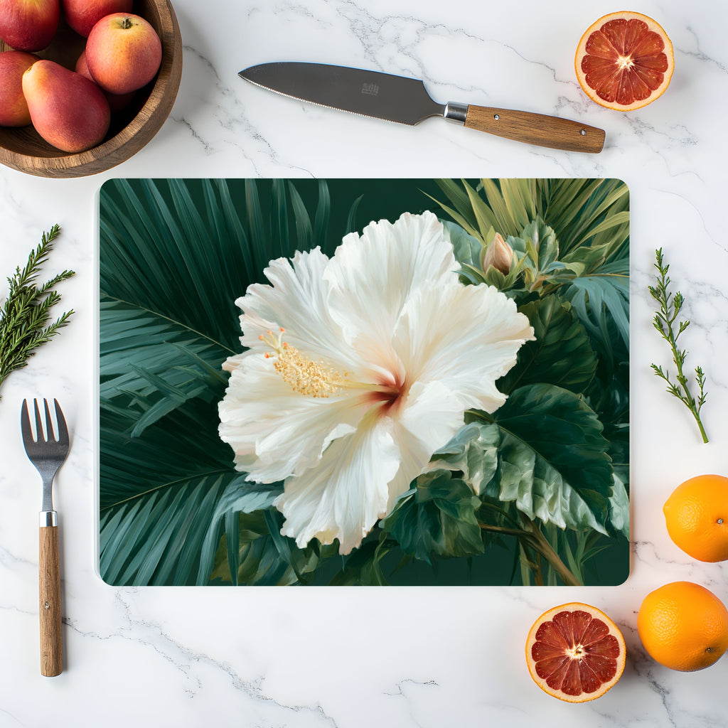 Hibiscus Paradise Serving Board Personalized for Coastal Inspired Entertaining