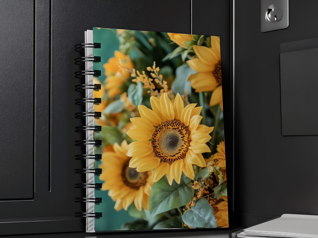Sunflower Spiral Notebook Personalized for Golden Hour Inspirations