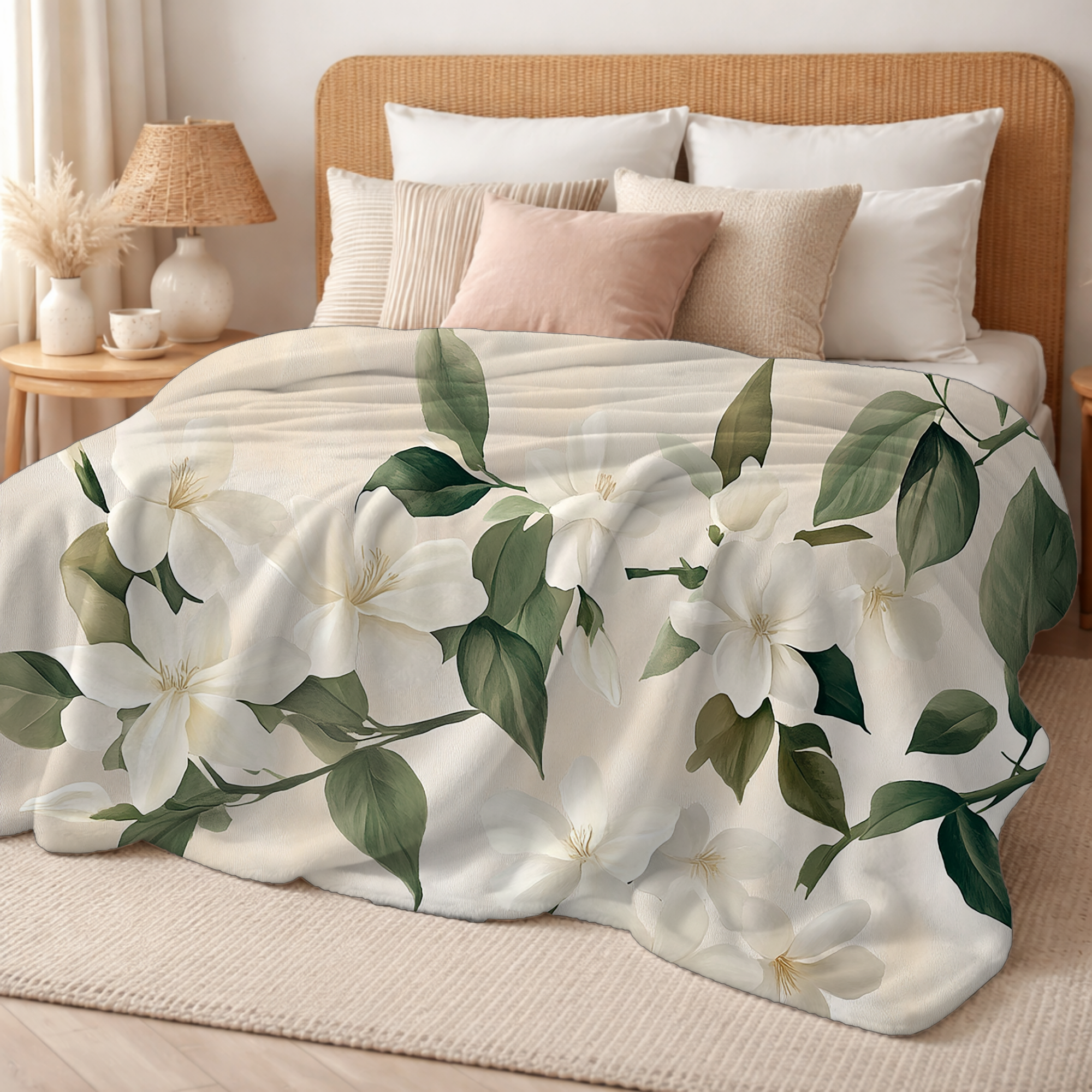 Personalized Garden Retreat Sherpa Blanket with Custom Name