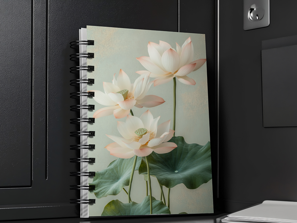 Lotus Spiral Notebook Personalized for Peaceful Pond Inspirations