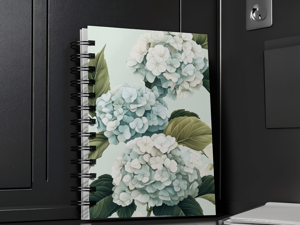 Hydrangeas Spiral Notebook Personalized for Trellis Bloom Collections