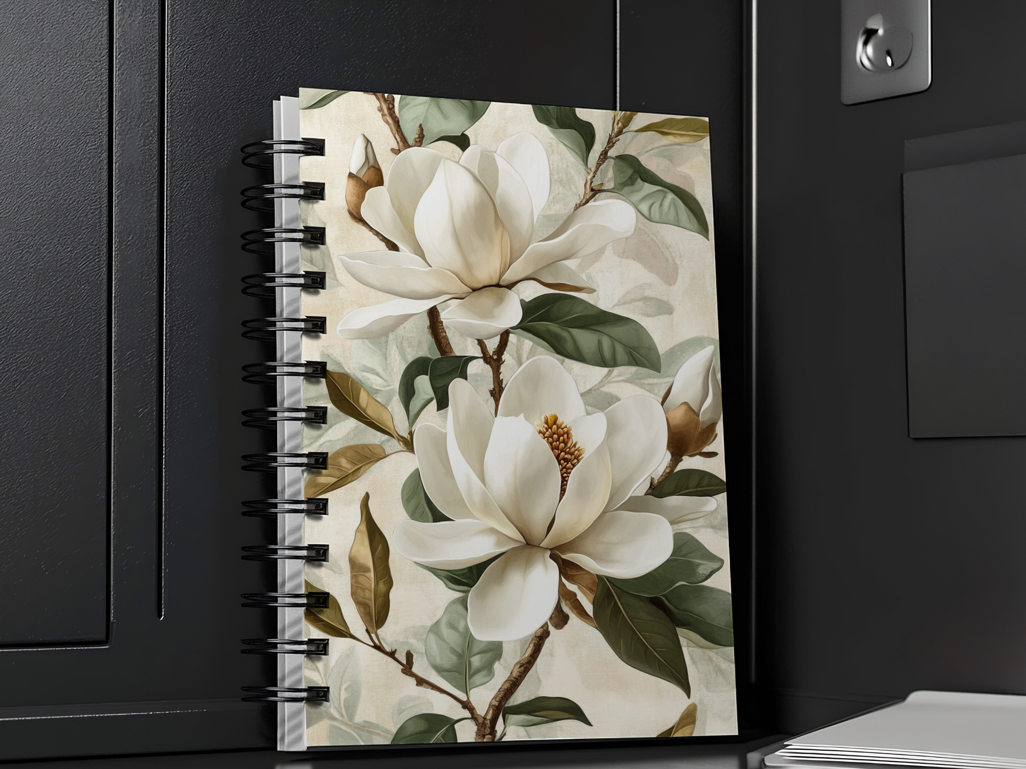 Magnolia Spiral Notebook Personalized for Blooming Veranda Reflections