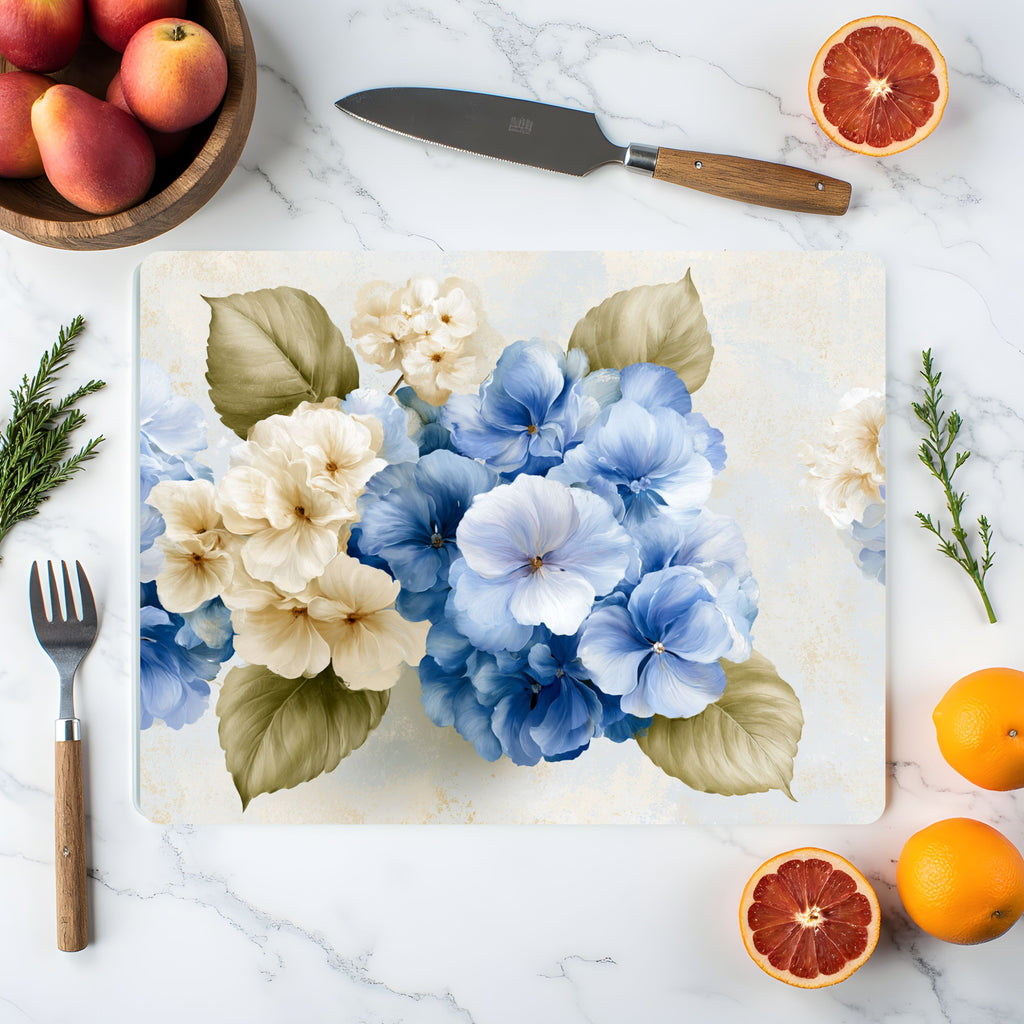 Hydrangea Harvest Glass Display Board Customized for Charming Cottage Entertaining