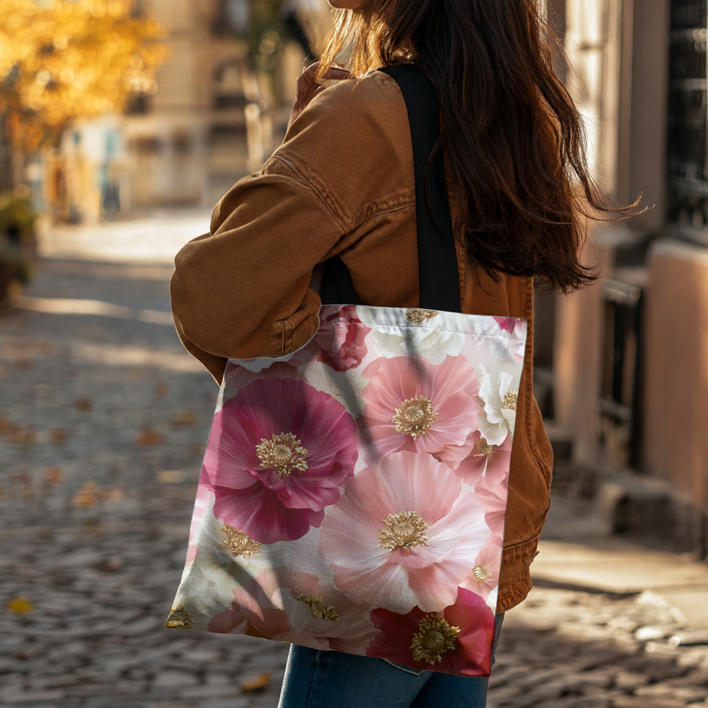 Personalized Bloom Market Tote Bag with Custom Name for Shopping & Travel