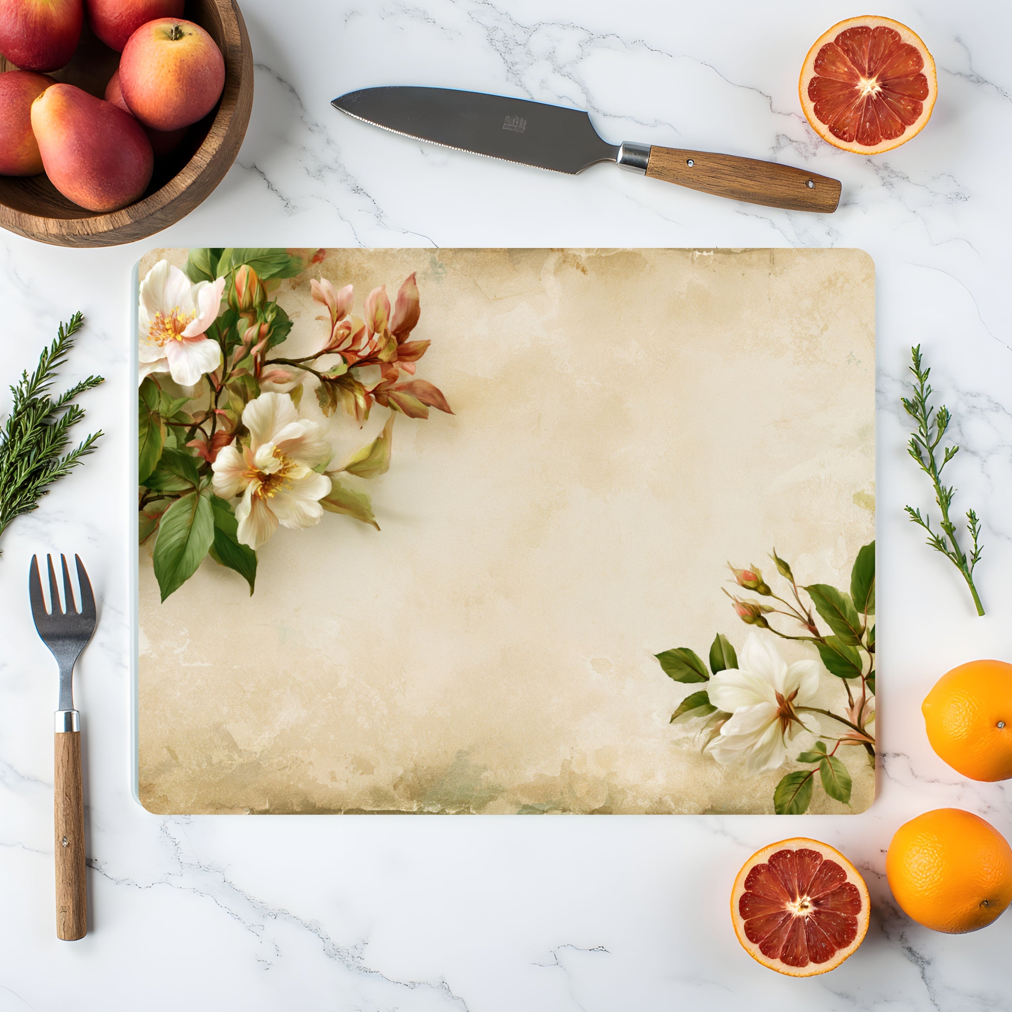 Meadow Glass Cutting Board Personalized for Nature Inspired Kitchens
