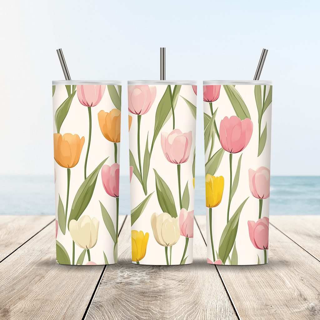 Personalized Floral Haven Stainless Steel Tumbler with Custom Name