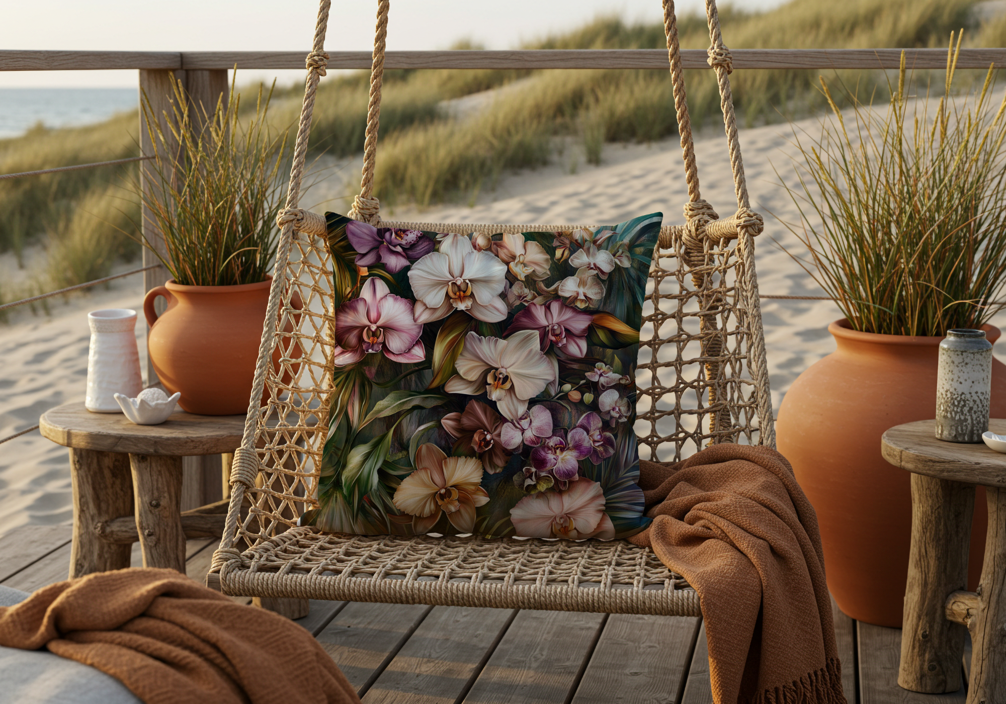 Personalized Mix Orchid Enclave Pillow with Custom Name