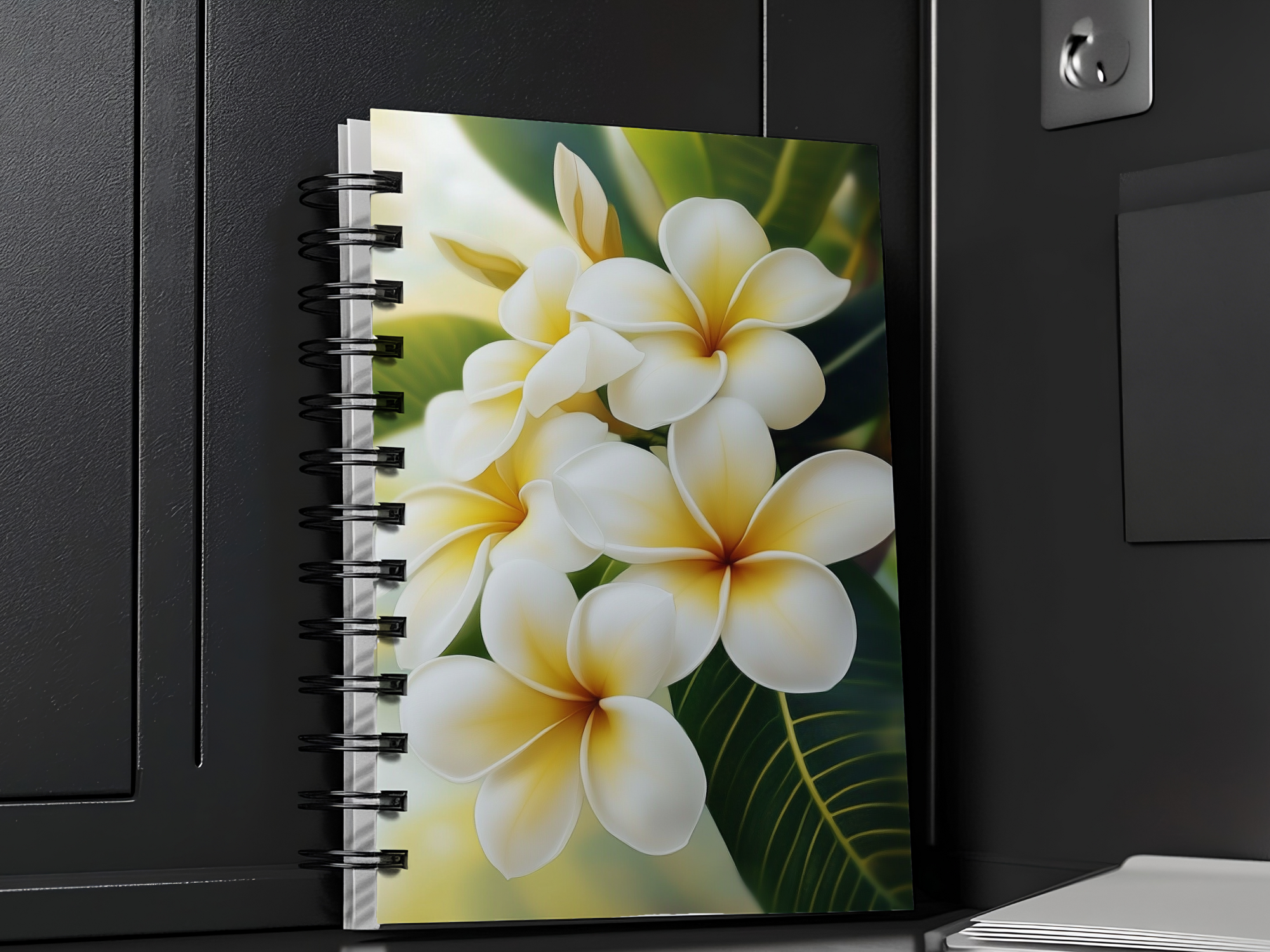 Plumeria Spiral Notebook Personalized for Island Garden Keepsakes