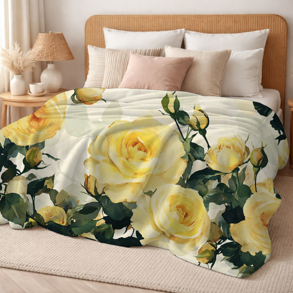 Personalized Bloom Trail Sherpa Blanket with Custom Name