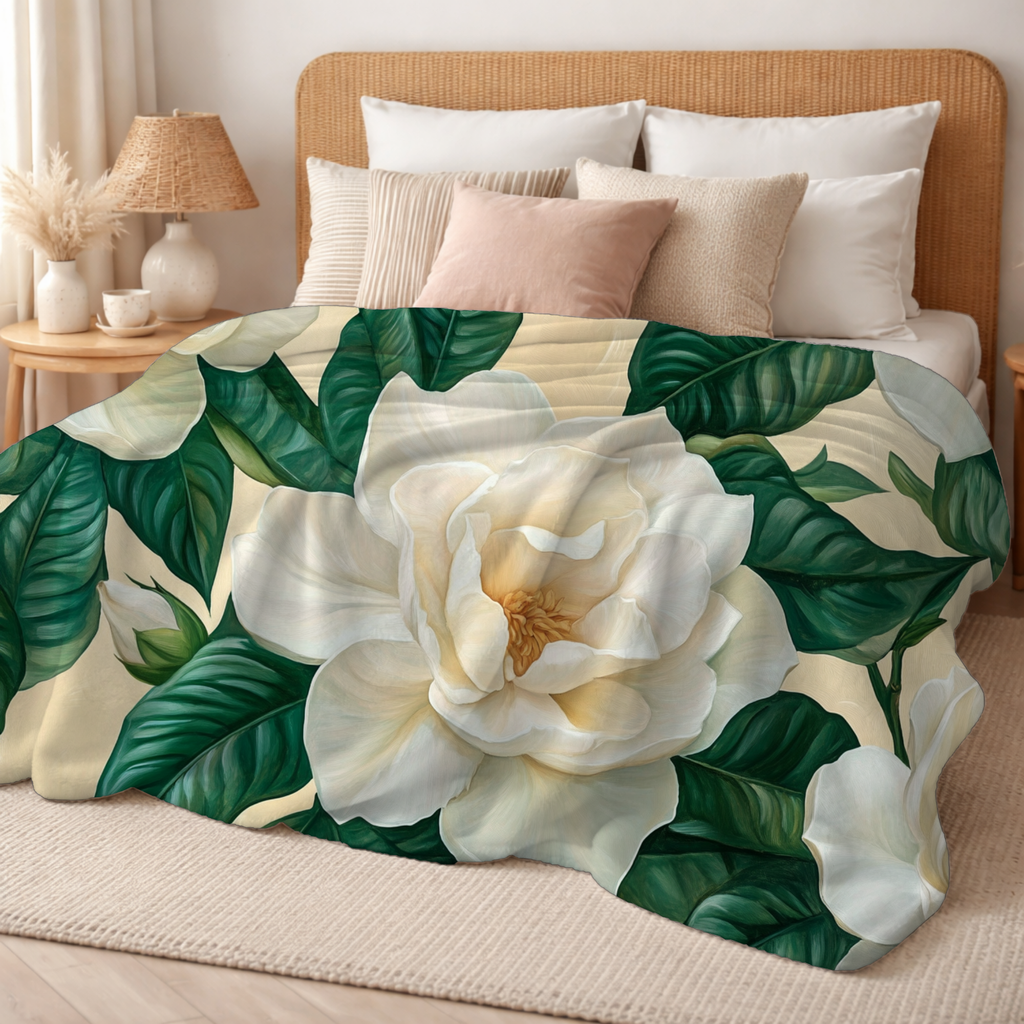 Personalized Magnolia Haven Sherpa Blanket with Custom Name