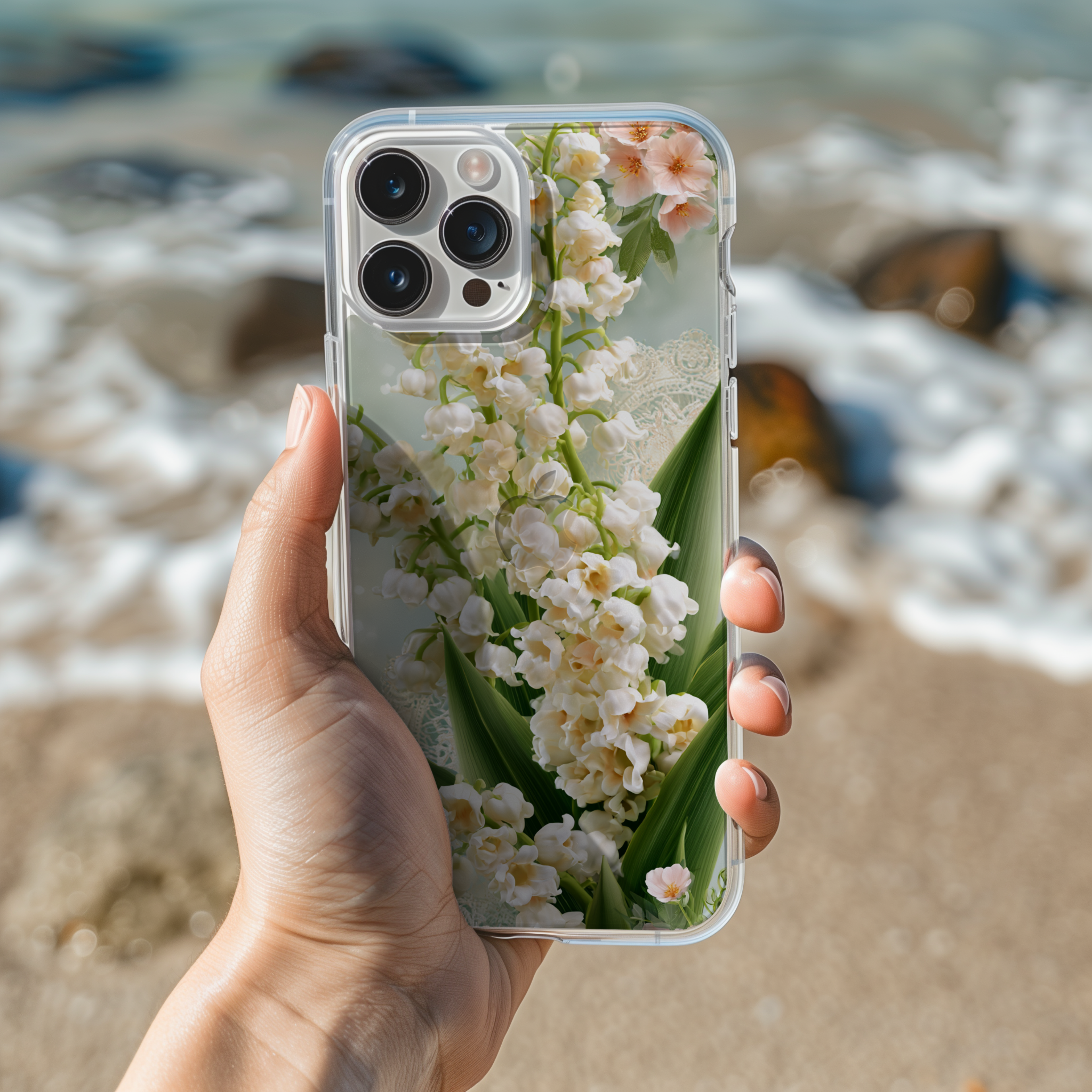 Personalized Floral Charm iPhone Case with Custom Name & Botanical Accent Cover