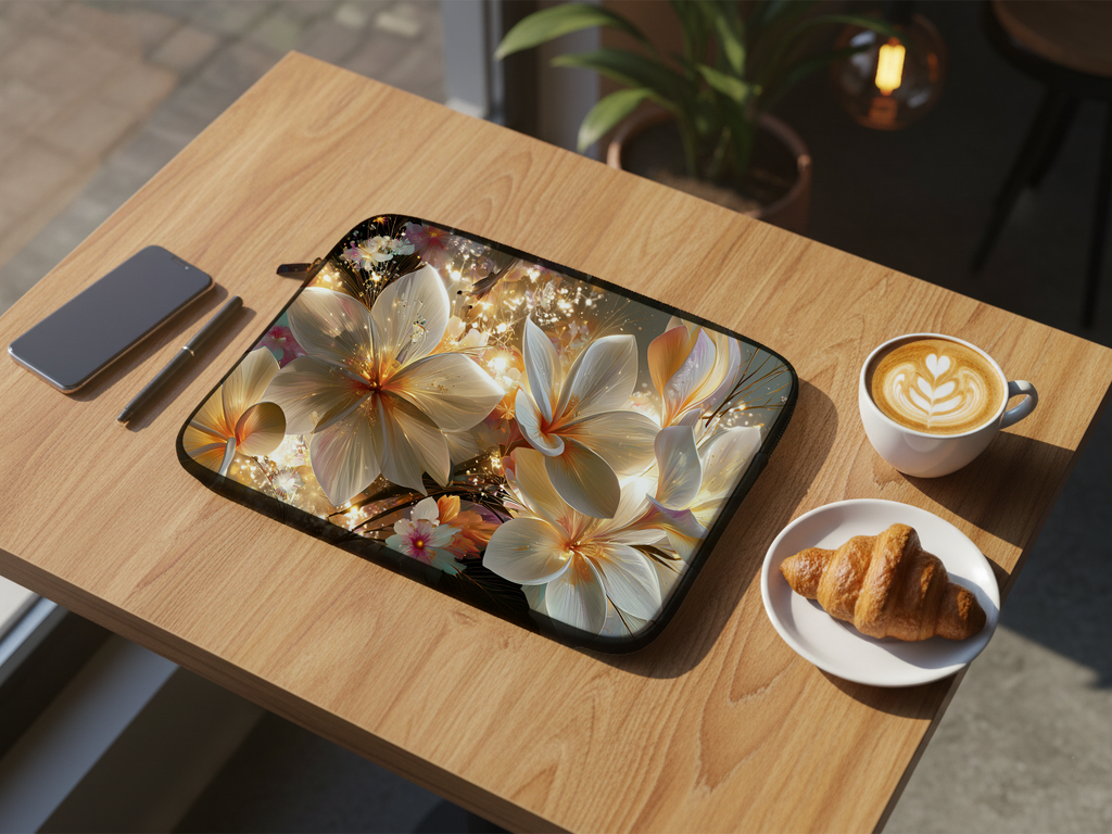 Plumeria Flower Laptop Protector with Personalized Name