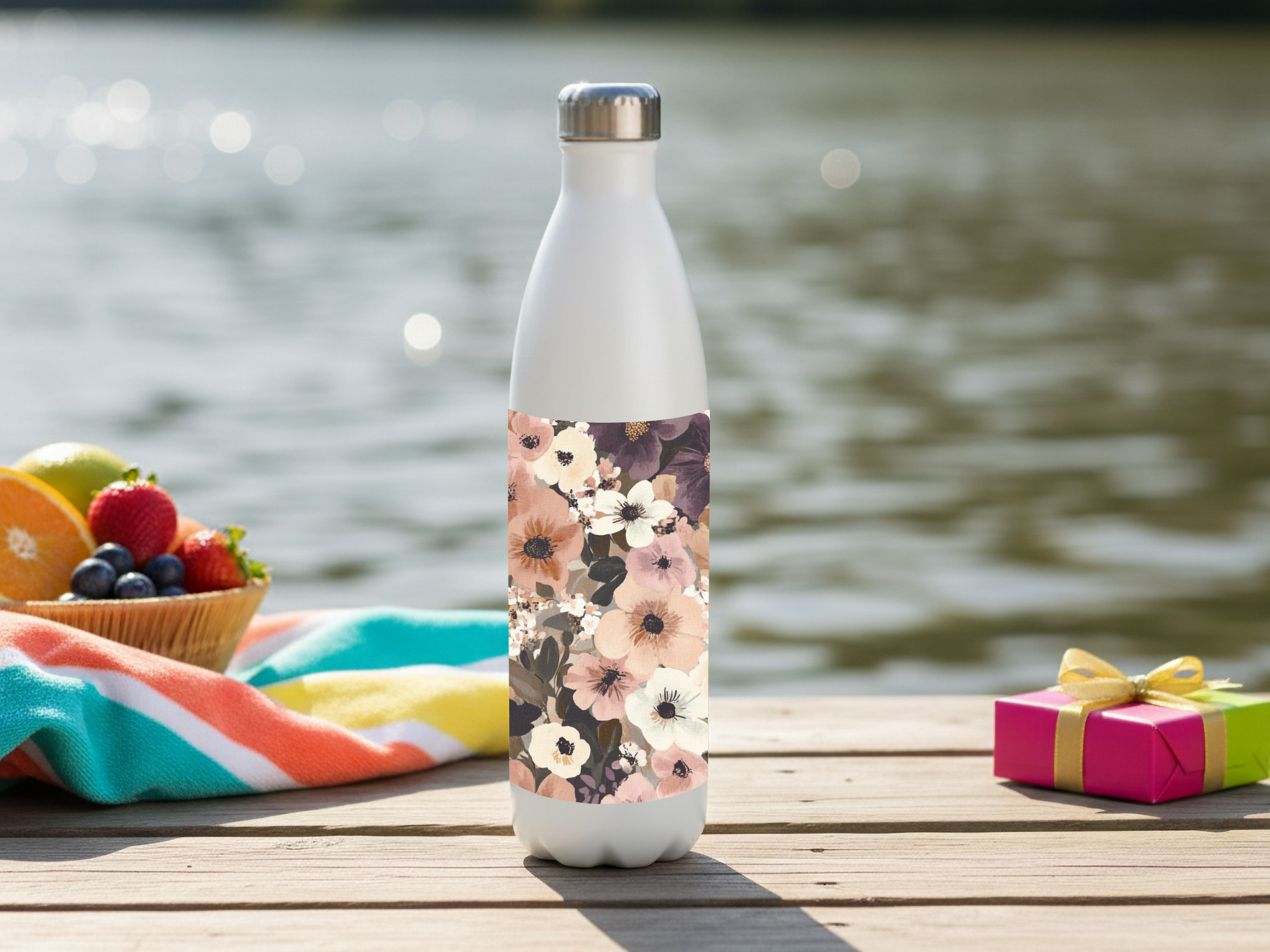 Anemone Stainless Steel Water Bottle Personalized for Garden Arbor Adventures