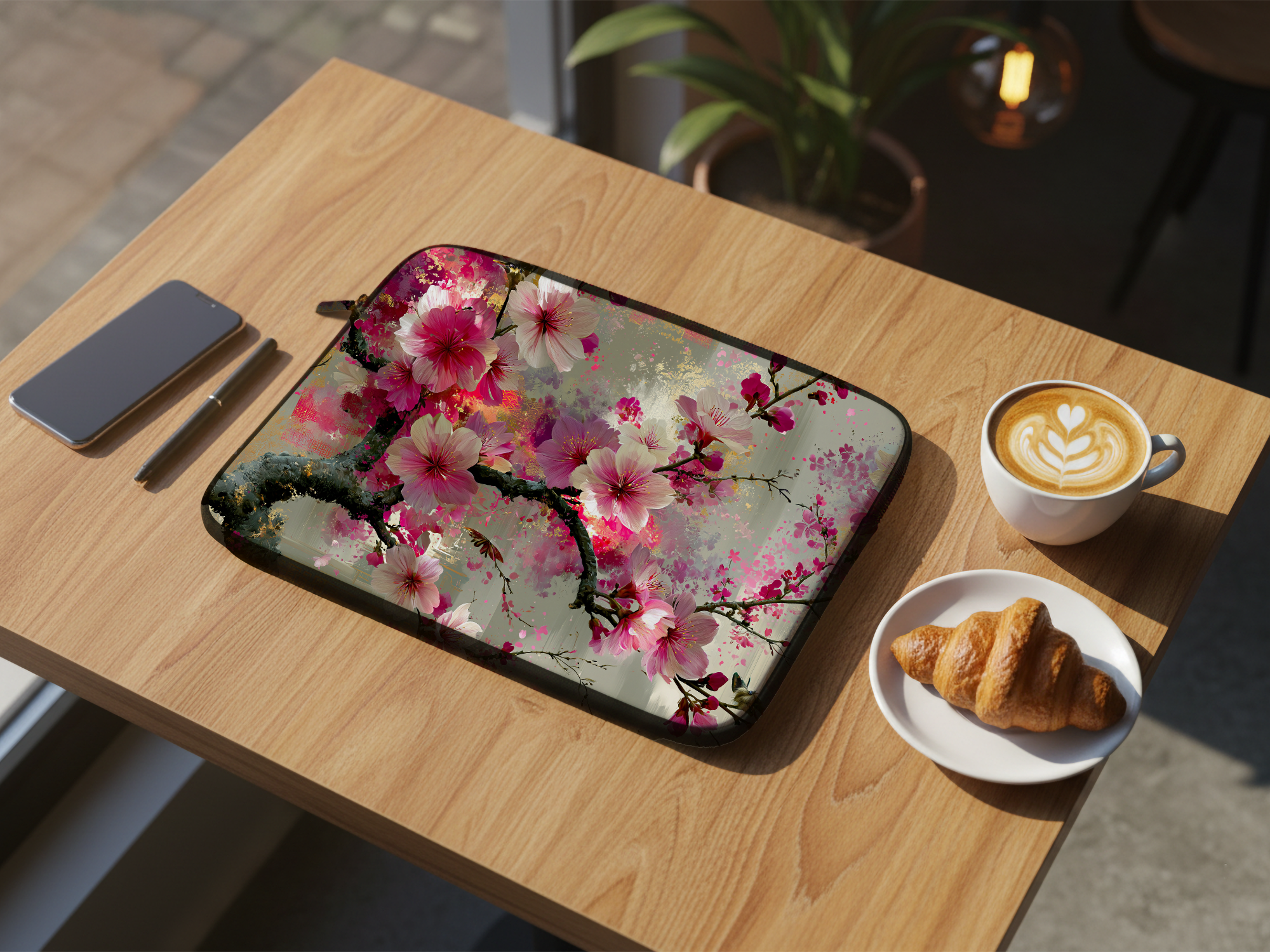 Cherry Blossom Computer Portfolio with Custom Name