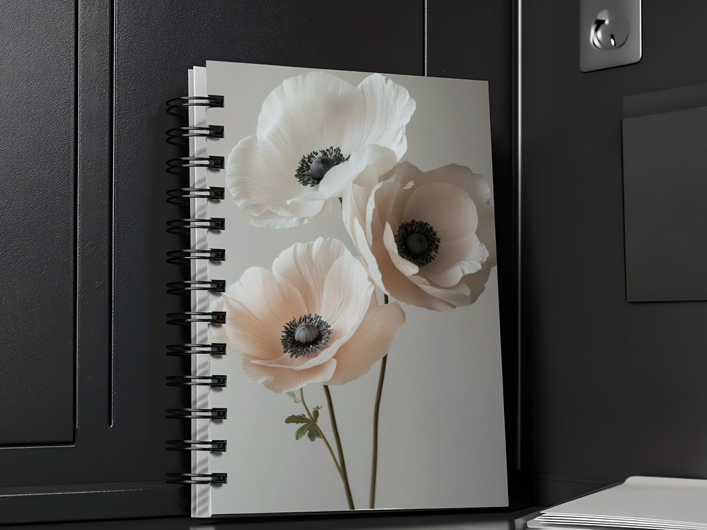 Anemones Spiral Notebook Personalized for Woodland Petal Collections