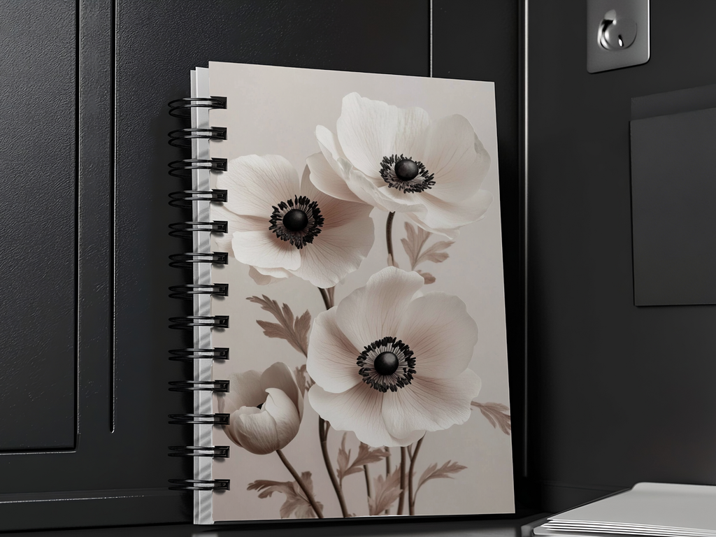 Anemone Spiral Notebook Personalized for Woodland Bloom Explorations