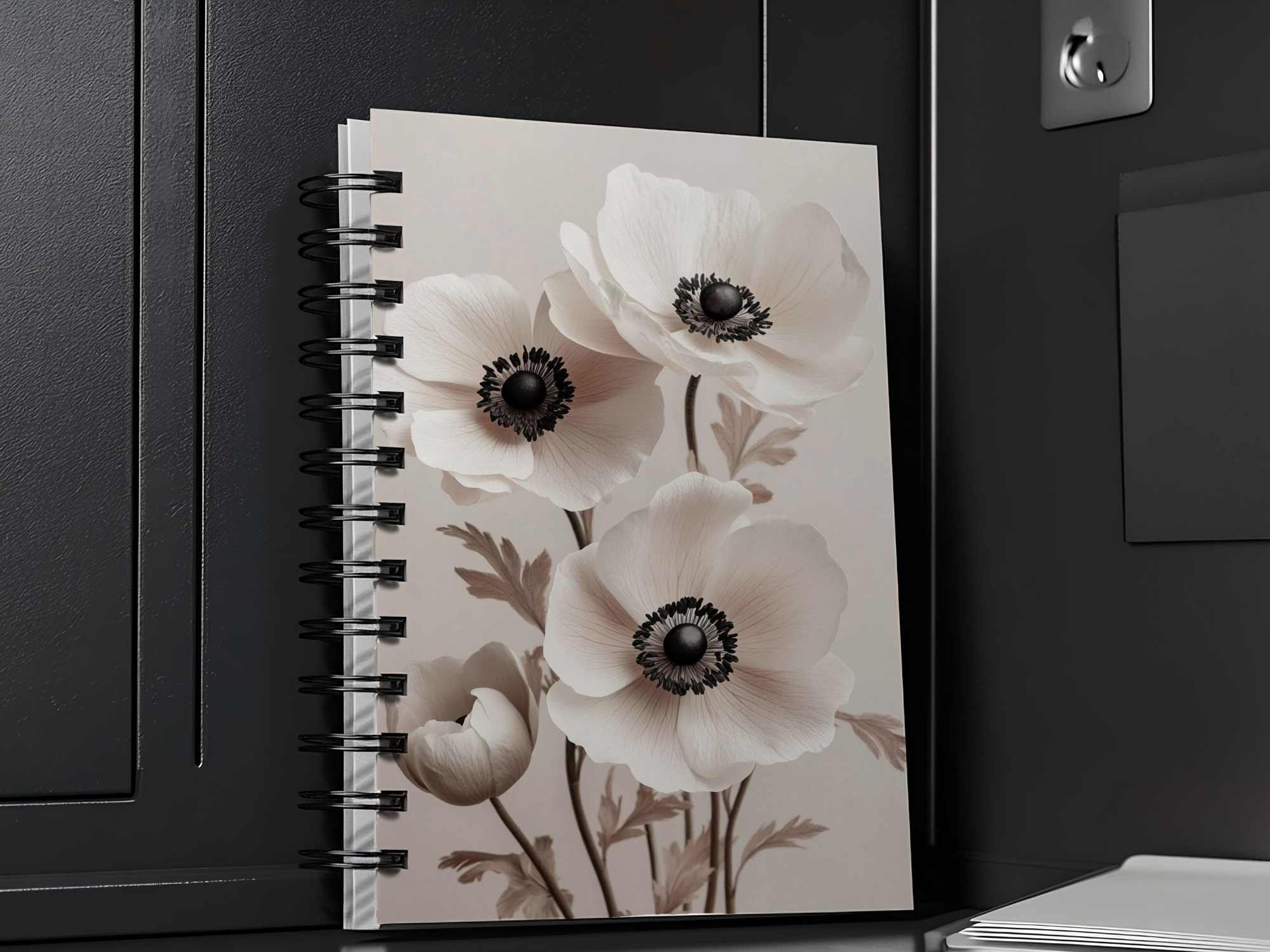 Anemone Spiral Notebook Personalized for Woodland Bloom Explorations