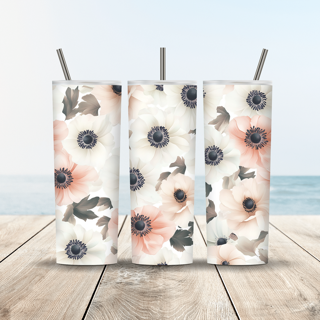 Personalized Meadow Blossom Stainless Steel Tumbler with Custom Name
