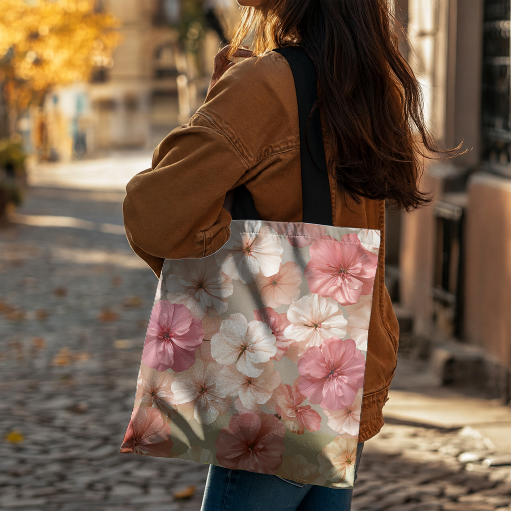 Personalized Bloom Carryall Tote Bag with Custom Name for Shopping & Travel