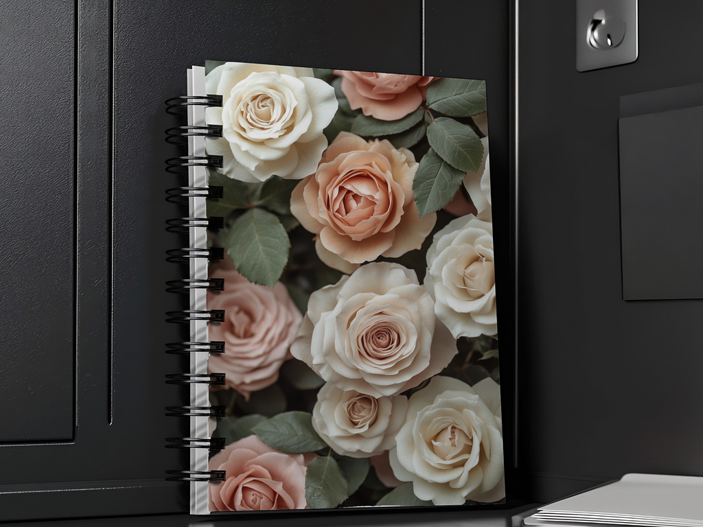 Densely Petaled Rose Spiral Notebook Personalized for Heirloom Bloom Collections