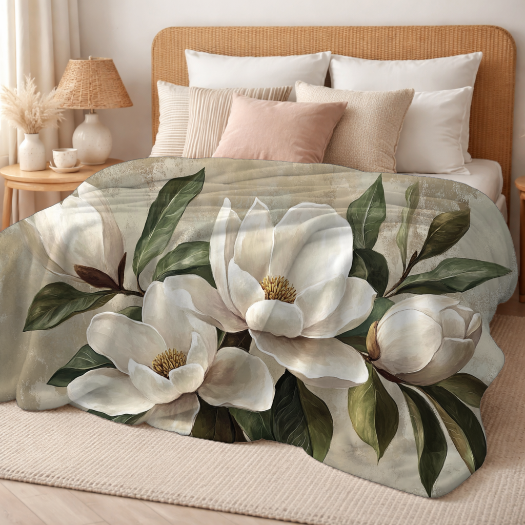 Personalized Lily Garden Escape Sherpa Blanket with Custom Name