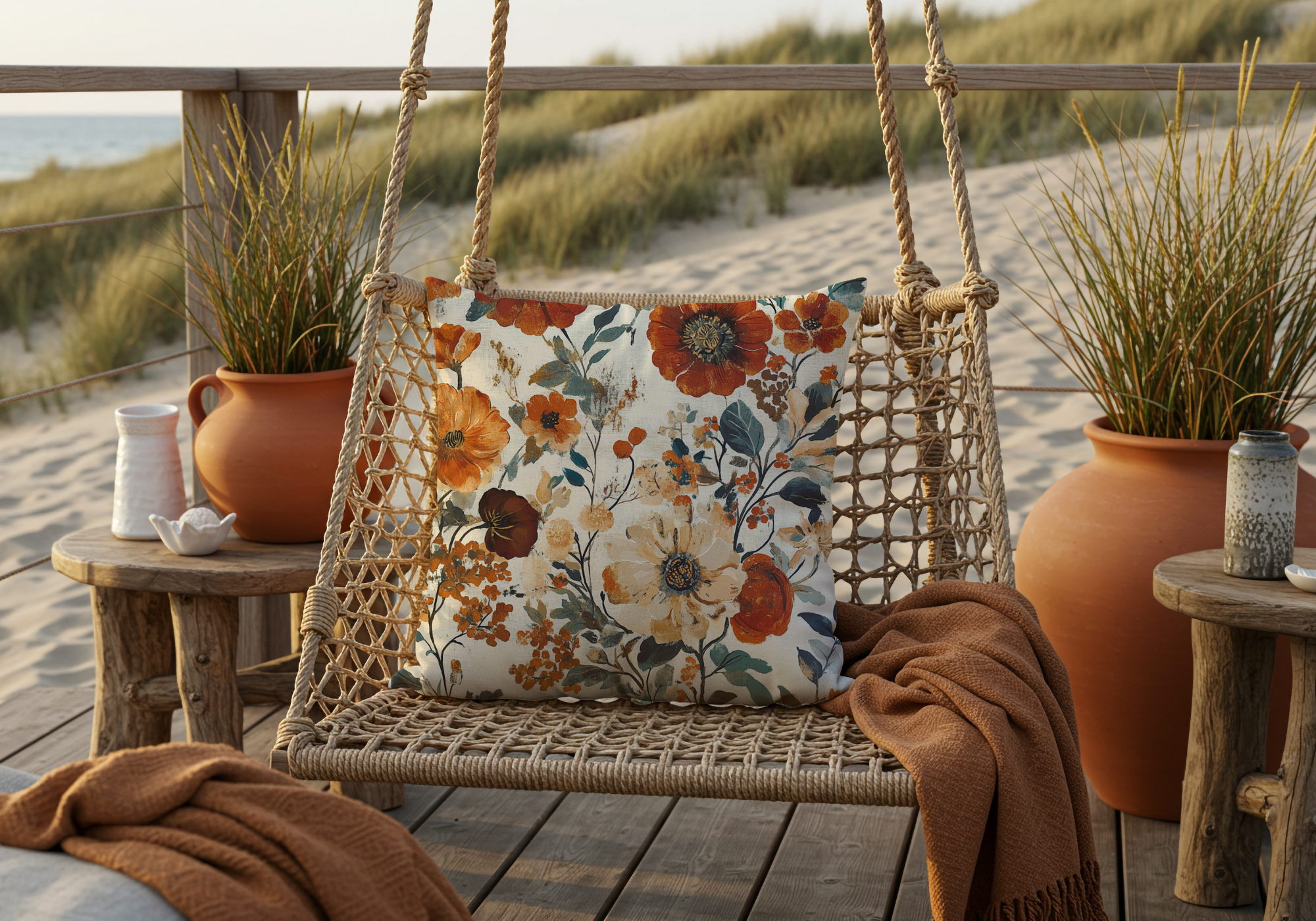 Personalized Autumn Meadow Pillow with Custom Name