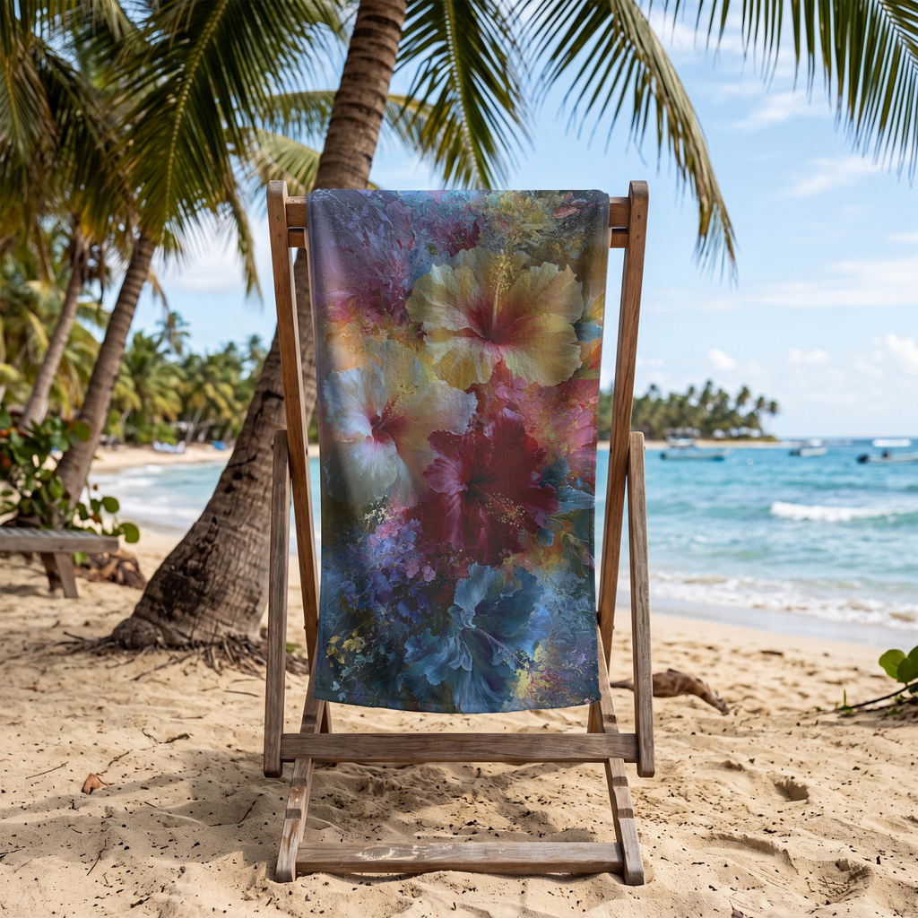 Custom Name Floral Bath Towel | Personalized Botanical Bathroom Towel