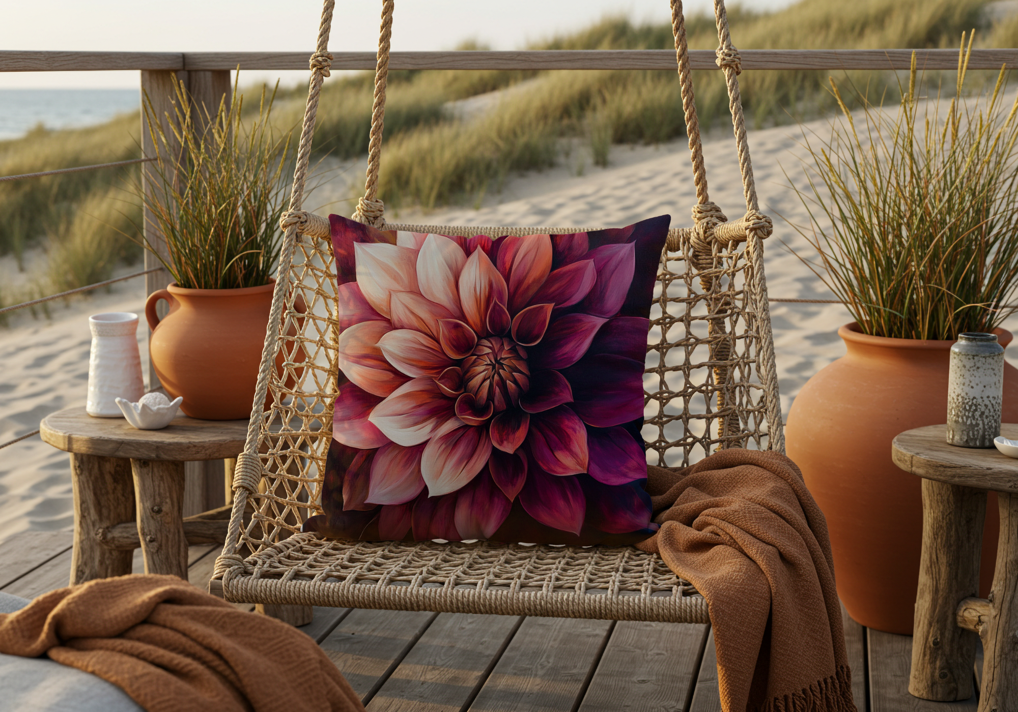 Personalized Dahlia Conservatory Pillow with Custom Name
