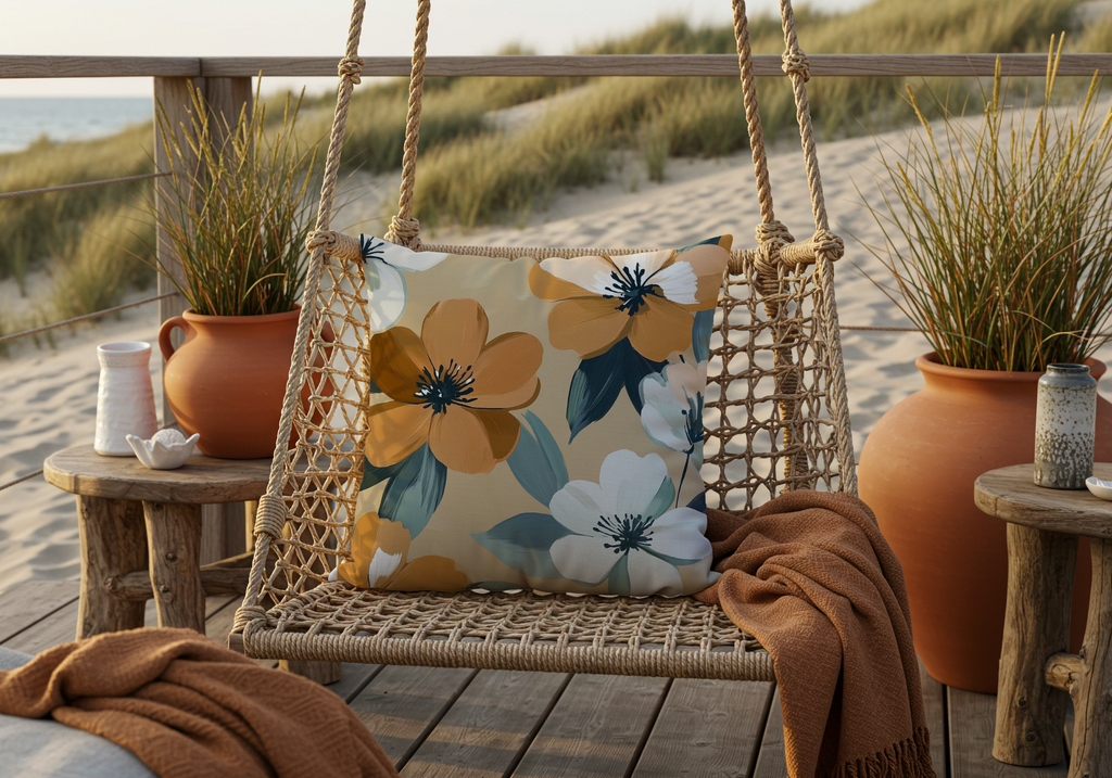 Personalized Autumn Anemone Haven Pillow with Custom Name