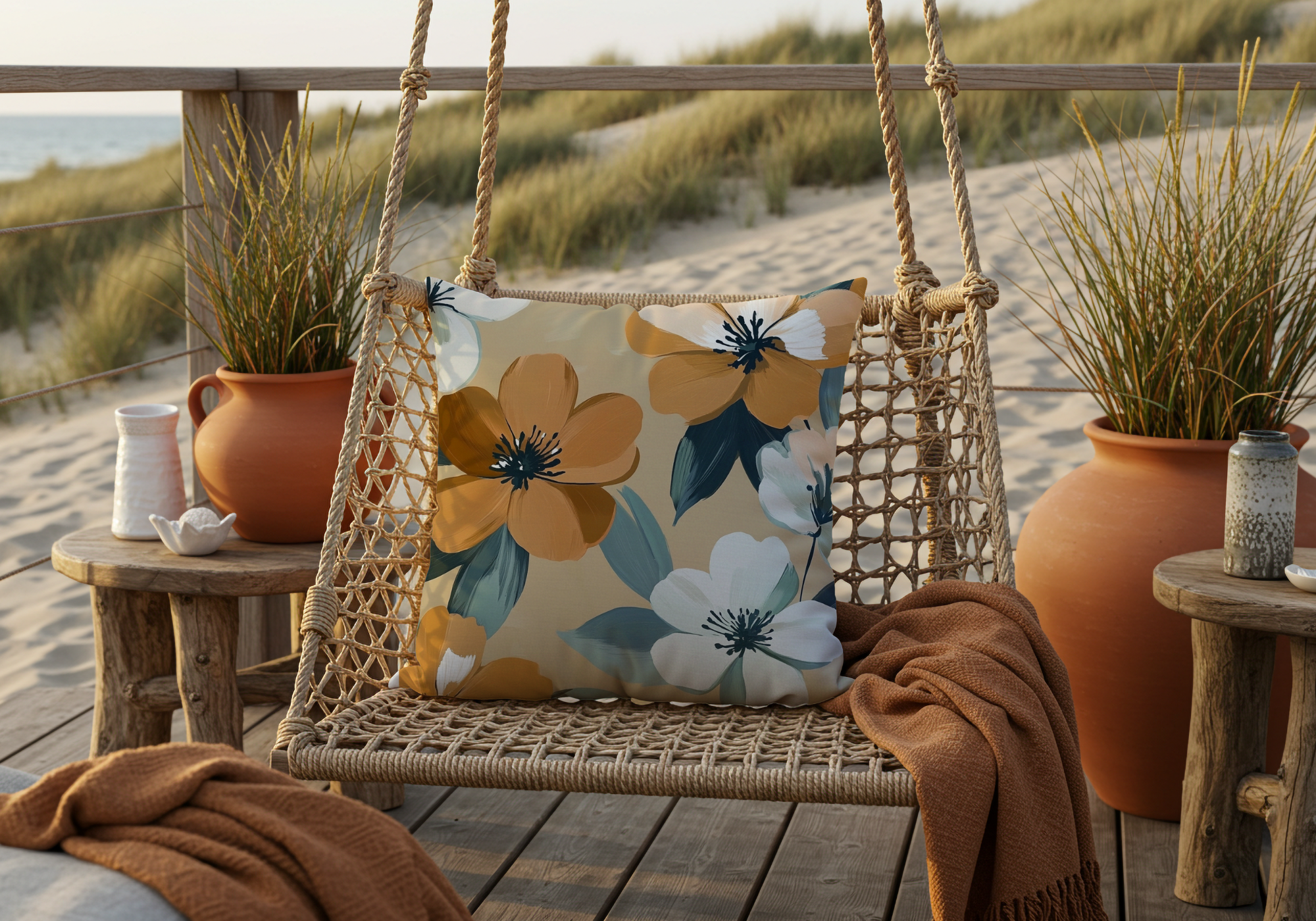 Personalized Autumn Anemone Haven Pillow with Custom Name