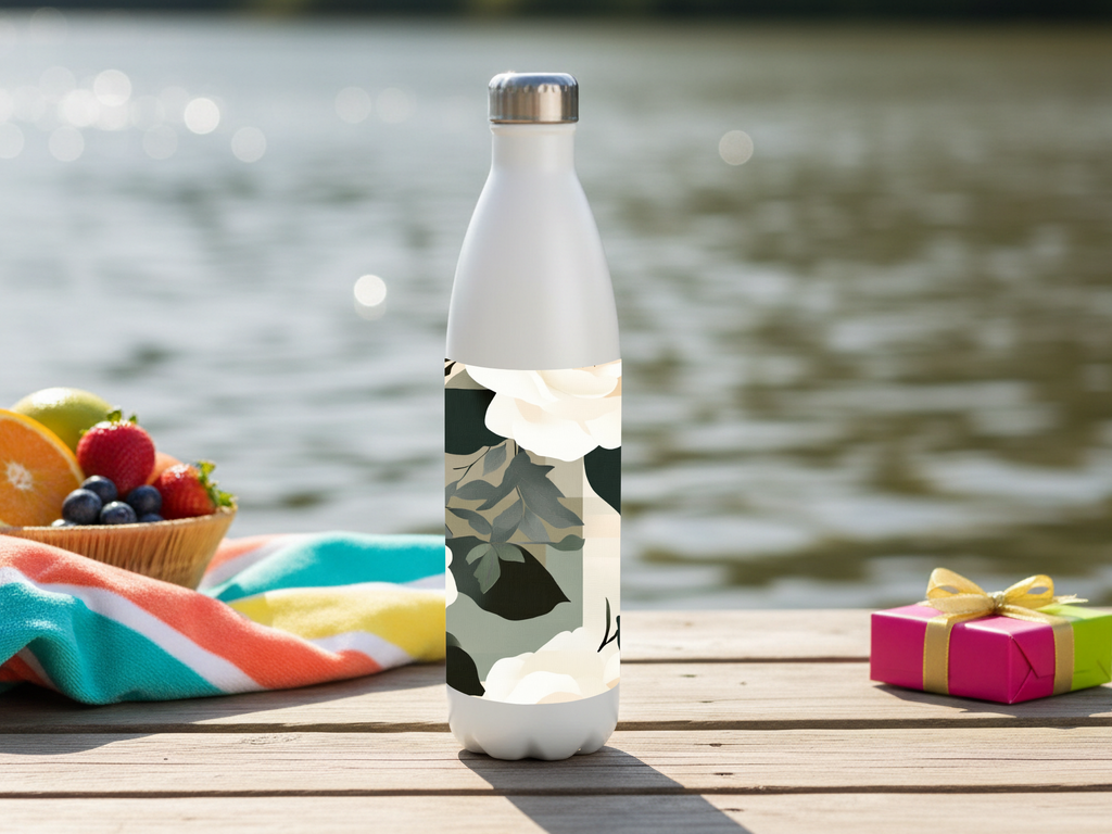 Custom Floral Hydration Bottle with Personalized Name
