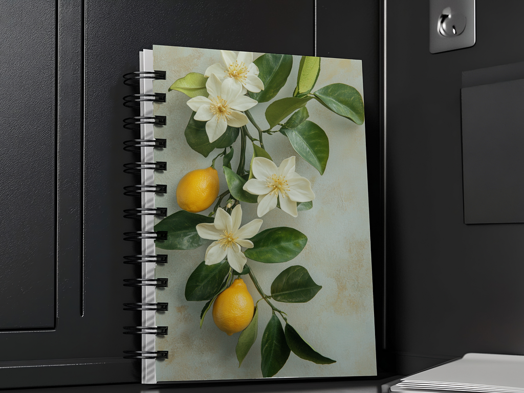 Citrus Blossom Spiral Notebook Personalized for Orchard Breeze Reflections