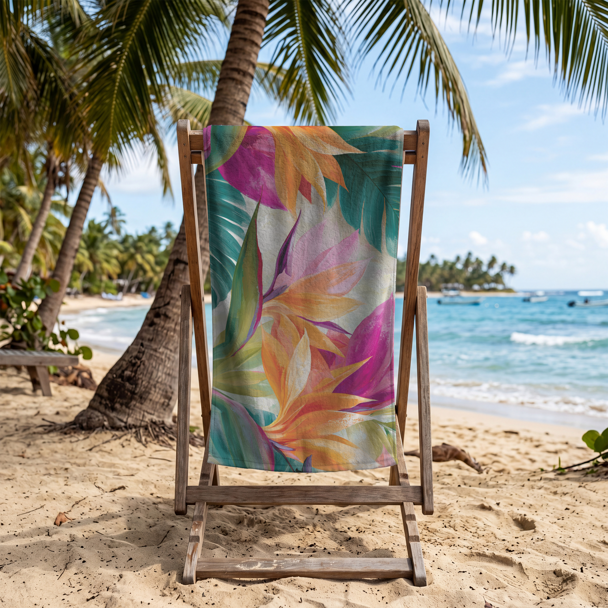 Personalized Botanical Towel with Custom Floral Name