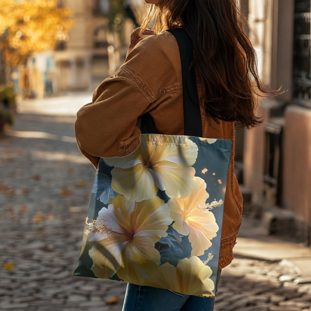 Personalized Floral Market Bag with Custom Name for Shopping, Travel & Daily Use