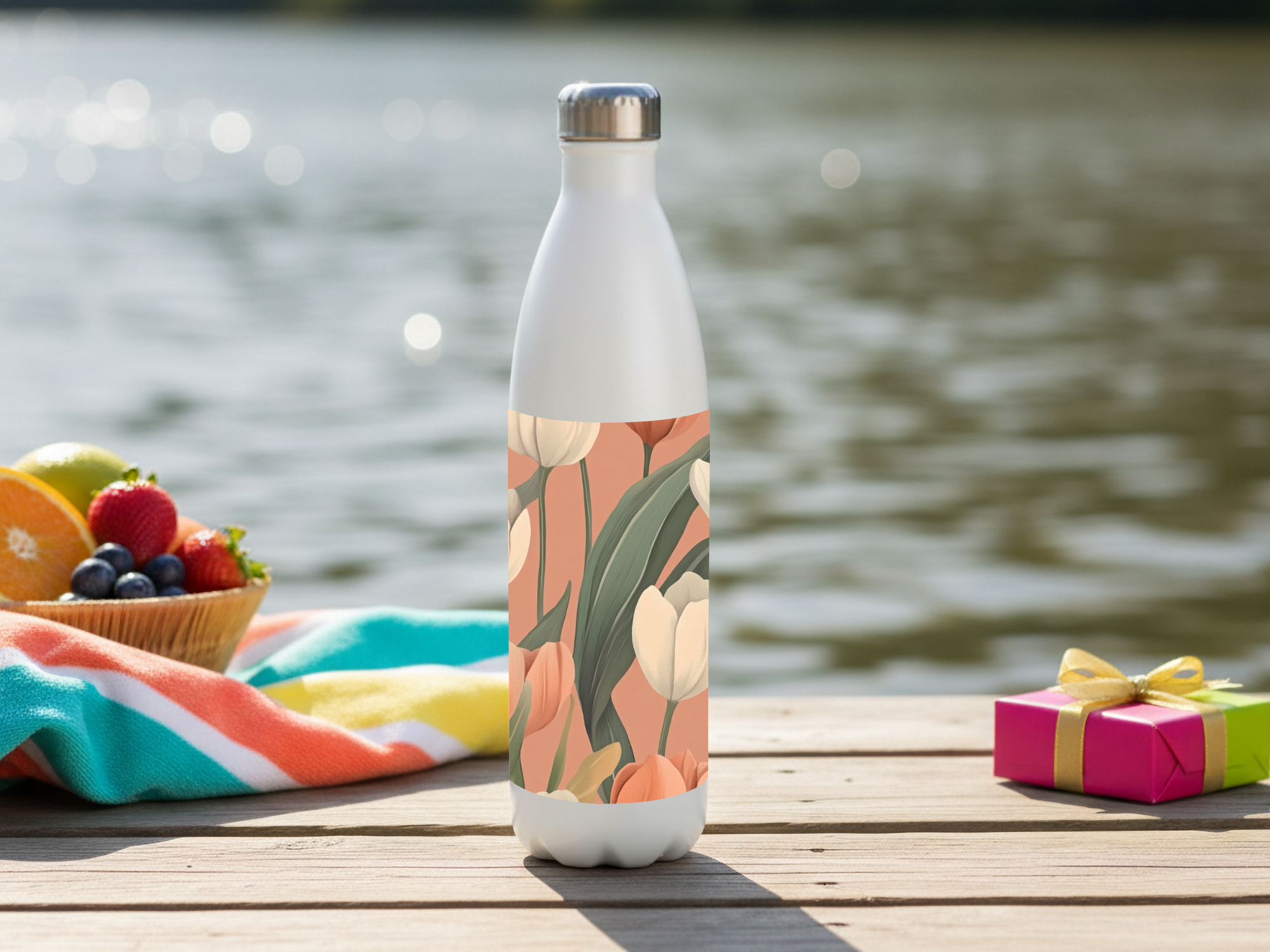 Tulip Stainless Steel Water Bottle Personalized for Orchard Path Refreshment